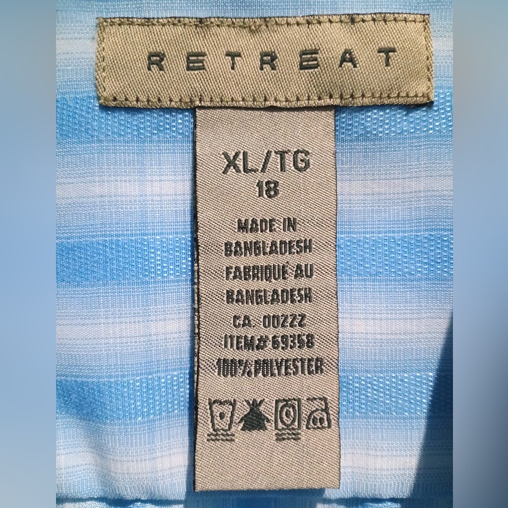 Retreat Vintage Mens Light Blue Plaid Men's Casual Shirt - Picture 2 of 5